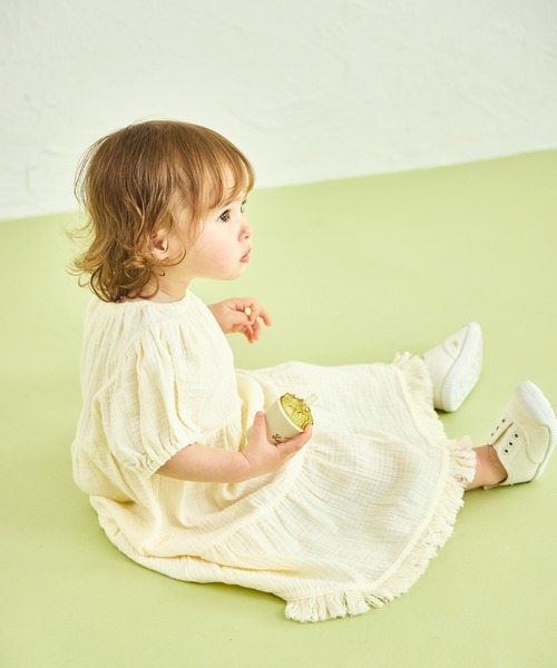 sea and shells by pairmanon（シーアンドシェルズバイペアマノン）の「【sea and shells by pairmanon】フリンジ付き ティアード ワンピース（その他ベビーウェア・キッズ・ブラウン/グリーン系その他/アイボリー・100/110/80/90）」の8枚目の写真