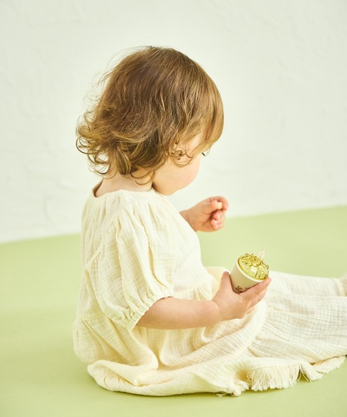 sea and shells by pairmanon（シーアンドシェルズバイペアマノン）の「【sea and shells by pairmanon】フリンジ付き ティアード ワンピース（その他ベビーウェア・キッズ・ブラウン/グリーン系その他/アイボリー・100/110/80/90）」の10枚目の写真