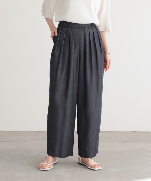 LURAKU】Two Tuck Wide Straight Gurkha Denim - 2タックワイド