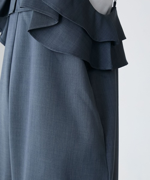 BONLECILL（ボンルシール）の「イージービスチェ風フリルサロペット（サロペット/オーバーオール・レディース・ブラック/チャコールグレー/ベージュ/ブラウン/ベージュ系1/ブラウン系1/ベージュ系2・M/L）」の15枚目の写真