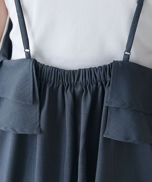 BONLECILL（ボンルシール）の「イージービスチェ風フリルサロペット（サロペット/オーバーオール・レディース・ブラック/チャコールグレー/ベージュ/ブラウン/ベージュ系1/ブラウン系1/ベージュ系2・M/L）」の20枚目の写真