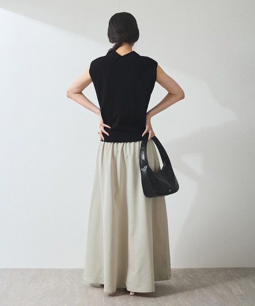 ADAM ET ROPE'（アダムエロペ）の「【WEB限定】ニットベストドッキングワンピース（ワンピース・レディース・チャコールグレー/ブラック系その他/ブラック・FREE）」の9枚目の写真