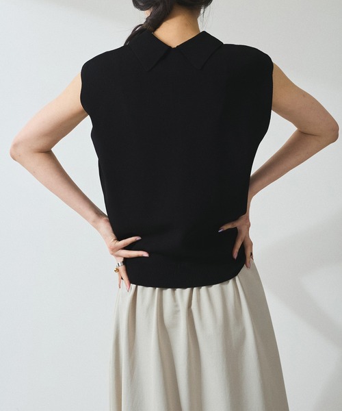 ADAM ET ROPE'（アダムエロペ）の「【WEB限定】ニットベストドッキングワンピース（ワンピース・レディース・チャコールグレー/ブラック系その他/ブラック・FREE）」の14枚目の写真