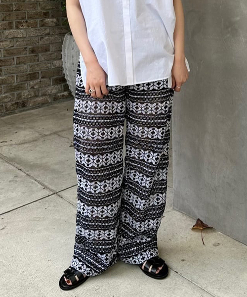 sara mallika（サラ マリカ）の「C.RAYON PRINT EASY PANTS