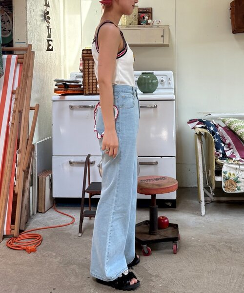 HELLO.SANFRANCISCO（ハローサンフランシスコ）の「【HELLO.SANFRANCISCO】ラインテープカップ付きキャミ（タンクトップ・レディース・オフホワイト/ライトグレー・ONE SIZE）」の13枚目の写真