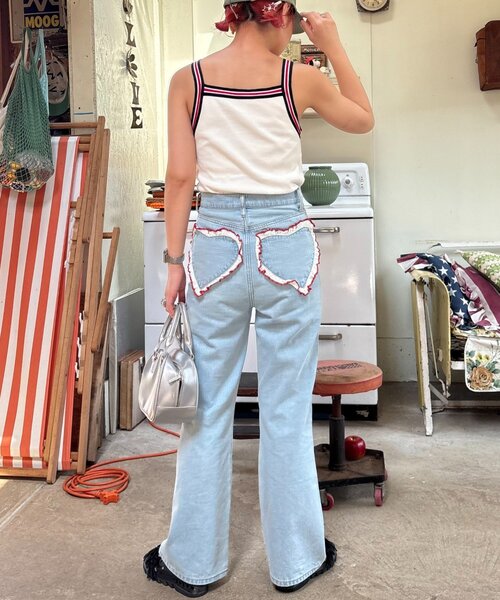 HELLO.SANFRANCISCO（ハローサンフランシスコ）の「【HELLO.SANFRANCISCO】ラインテープカップ付きキャミ（タンクトップ・レディース・オフホワイト/ライトグレー・ONE SIZE）」の14枚目の写真