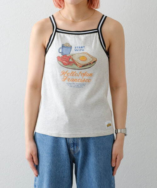 HELLO.SANFRANCISCO（ハローサンフランシスコ）の「【HELLO.SANFRANCISCO】ラインテープカップ付きキャミ（タンクトップ・レディース・オフホワイト/ライトグレー・ONE SIZE）」の17枚目の写真