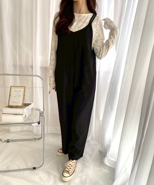 merrylatte（メリーラテ）の「ダブルストラップオールインワン（つなぎ/オールインワン・レディース・ブラック/チャコール・MEDIUM/SMALL）」の3枚目の写真