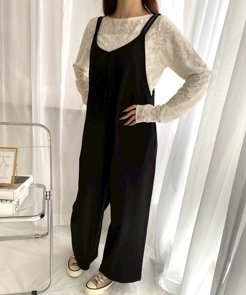 merrylatte（メリーラテ）の「ダブルストラップオールインワン（つなぎ/オールインワン・レディース・ブラック/チャコール・MEDIUM/SMALL）」の5枚目の写真