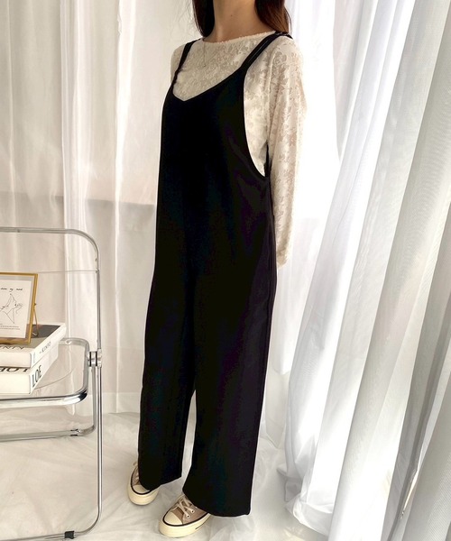 merrylatte（メリーラテ）の「ダブルストラップオールインワン（つなぎ/オールインワン・レディース・ブラック/チャコール・MEDIUM/SMALL）」の6枚目の写真