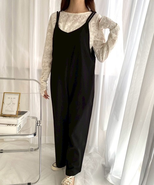 merrylatte（メリーラテ）の「ダブルストラップオールインワン（つなぎ/オールインワン・レディース・ブラック/チャコール・MEDIUM/SMALL）」の9枚目の写真