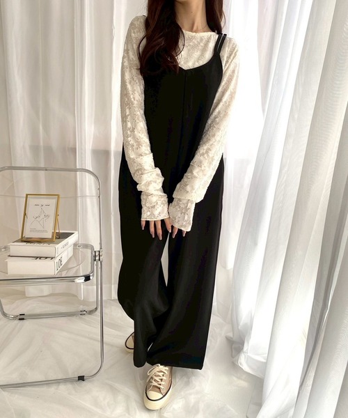 merrylatte（メリーラテ）の「ダブルストラップオールインワン（つなぎ/オールインワン・レディース・ブラック/チャコール・MEDIUM/SMALL）」の10枚目の写真