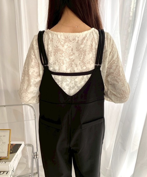 merrylatte（メリーラテ）の「ダブルストラップオールインワン（つなぎ/オールインワン・レディース・ブラック/チャコール・MEDIUM/SMALL）」の14枚目の写真