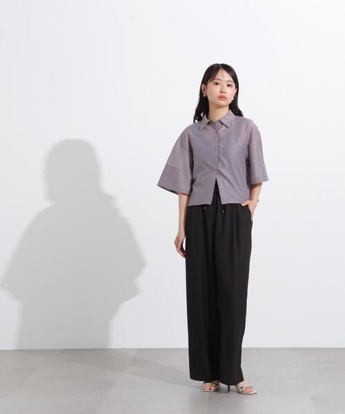 N.（N. Natural Beauty Basic）（エヌエヌナチュラルビューティーベーシック）の「ウエストギャザーイージーパンツ（その他パンツ・レディース・ベージュ/ブラック・MEDIUM）」の19枚目の写真