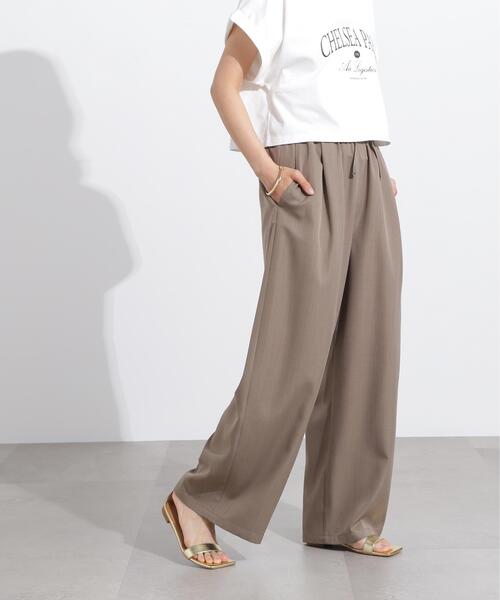 N.（N. Natural Beauty Basic）（エヌエヌナチュラルビューティーベーシック）の「ウエストギャザーイージーパンツ（その他パンツ・レディース・ベージュ/ブラック・MEDIUM）」の8枚目の写真