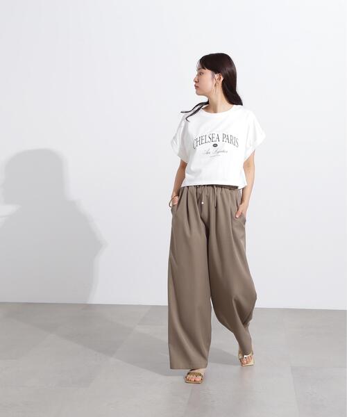 N.（N. Natural Beauty Basic）（エヌエヌナチュラルビューティーベーシック）の「ウエストギャザーイージーパンツ（その他パンツ・レディース・ベージュ/ブラック・MEDIUM）」の4枚目の写真