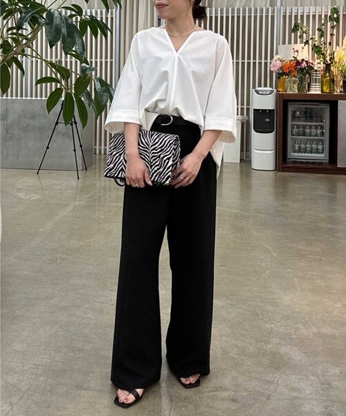 GALLARDAGALANTE（ガリャルダガランテ）の「スキッパーブラウス（シャツ/ブラウス・レディース・ホワイト/ブラック/ネイビー・FREE）」の15枚目の写真