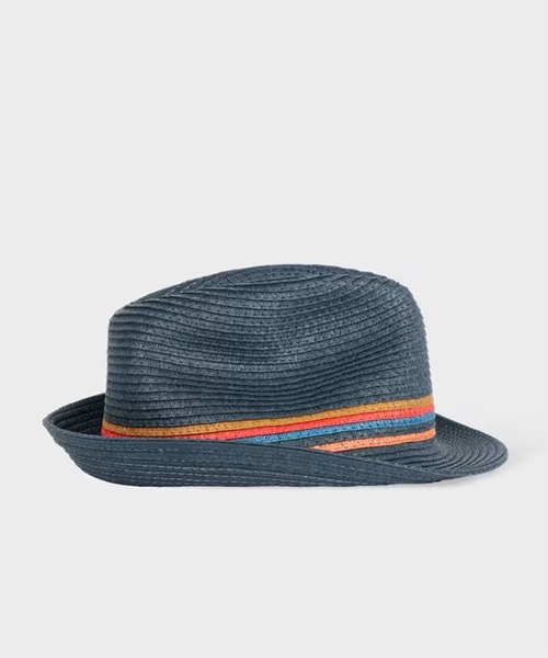 Paul Smith(ポールスミス)の「アーティストストライプ トリルビーハット【150318 930DT】(ハット・メンズ・ブルー/ライトベージュ・FREE)」の2枚目の写真