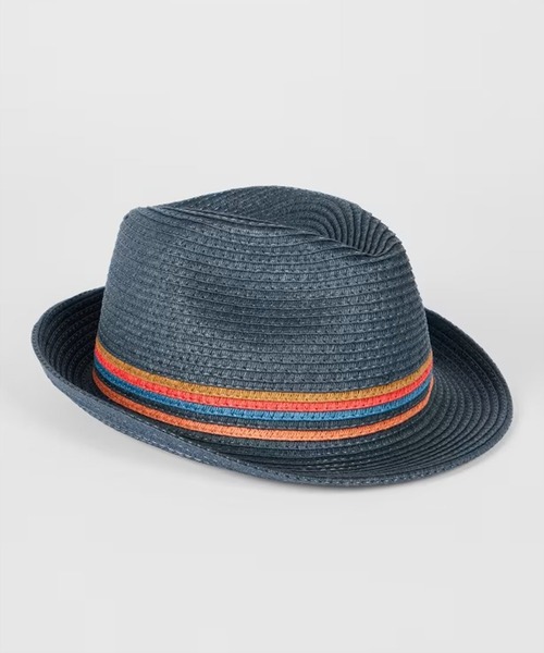 Paul Smith(ポールスミス)の「アーティストストライプ トリルビーハット【150318 930DT】(ハット・メンズ・ブルー/ライトベージュ・FREE)」の3枚目の写真