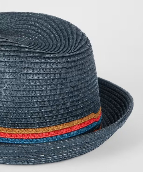Paul Smith(ポールスミス)の「アーティストストライプ トリルビーハット【150318 930DT】(ハット・メンズ・ブルー/ライトベージュ・FREE)」の4枚目の写真