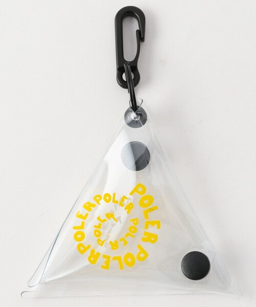 POLeR(ポーラー)の「POLeR/ポーラー PVC TRYANGLE COIN CASE(コインケース・メンズ・ブラック/シルバー/オレンジ・ONE SIZE)」の1枚目の写真
