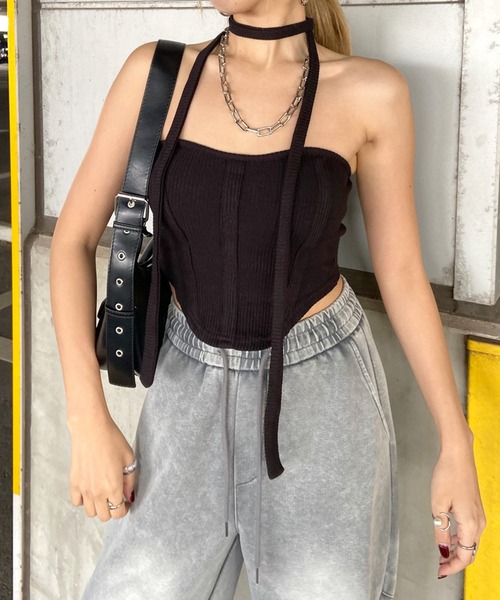 melt the lady choker bare tops ベアトップ MELT THE LADY choker bare tops トップス