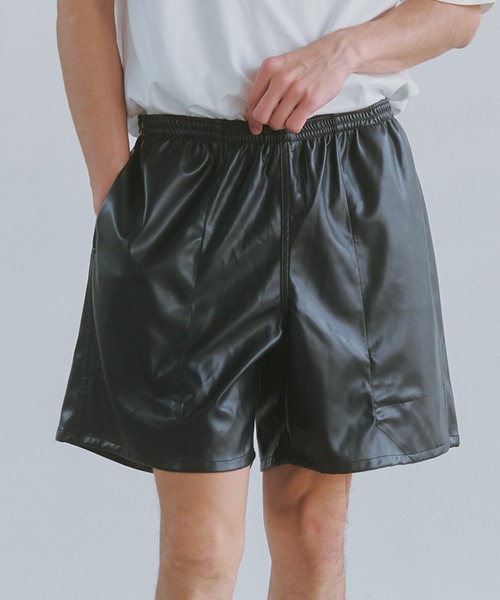 MILITARY(ミリタリー)の「【SETUP7】PU Urban Baggy Shorts / PUアーバンバギーショーツ(その他パンツ・メンズ・ブラック/グレー/ブラウン・M/L)」の1枚目の写真