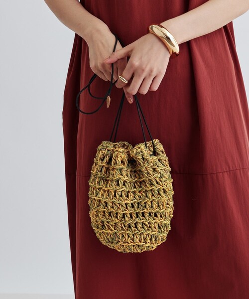 GALLEST（ギャレスト）の「【The Bagmati】ABACA巾着バッグ（ハンドバッグ・レディース・ブラック/イエロー系その他/ピンク系・00）」の3枚目の写真