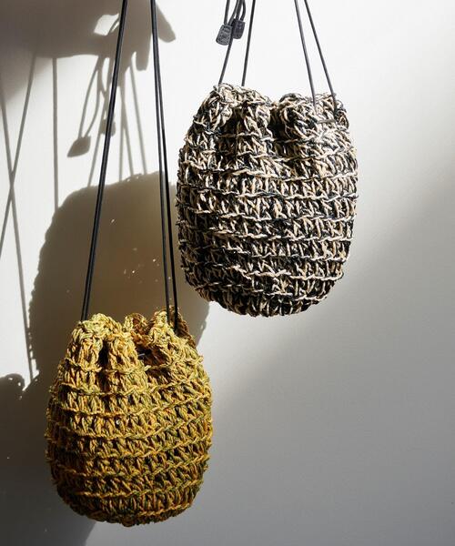 GALLEST（ギャレスト）の「【The Bagmati】ABACA巾着バッグ（ハンドバッグ・レディース・ブラック/イエロー系その他/ピンク系・00）」の4枚目の写真