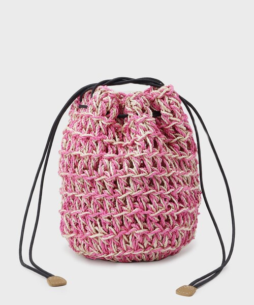 GALLEST（ギャレスト）の「【The Bagmati】ABACA巾着バッグ（ハンドバッグ・レディース・ブラック/イエロー系その他/ピンク系・00）」の10枚目の写真