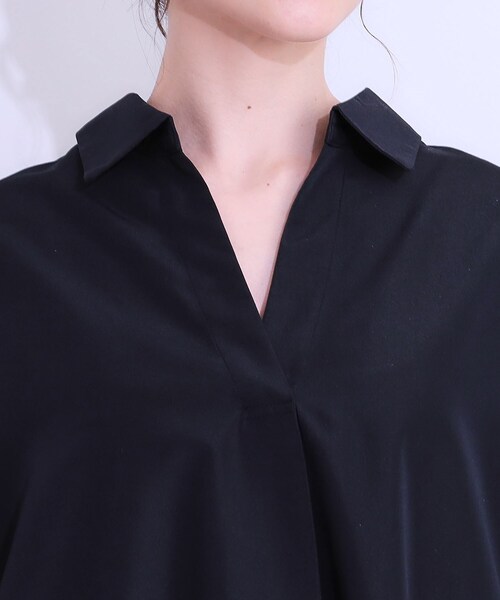 SHOO・LA・RUE（シューラルー）の「お袖レースが上品な シャツワンピース（ワンピース・レディース・オフホワイト/ネイビー・01/02/03/04）」の15枚目の写真