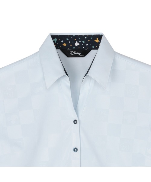 TOKYO SHIRTS(トウキョウシャツ)の「【Disney ディズニー】 形態安定ノーアイロン スキッパー 半袖ビジネスワイシャツ(ビジネスシャツ・レディース・サックスブルー・S/M/L/LL/XL)」の3枚目の写真