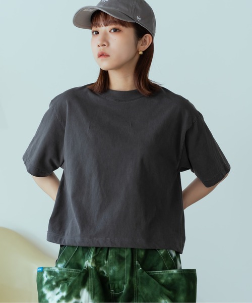 realsyndrome(リアルシンドローム)の「LOS ANGELES APPAREL/ロサンゼルスアパレル 6.5OZ GARMENT DYE CREW NECK CROPPED TEE クロップドTシャツ 秋物 秋服 2026年秋冬(Tシャツ/カットソー・レディース・ベージュ/グリーン/ダークブラウン・L/S)」の13枚目の写真