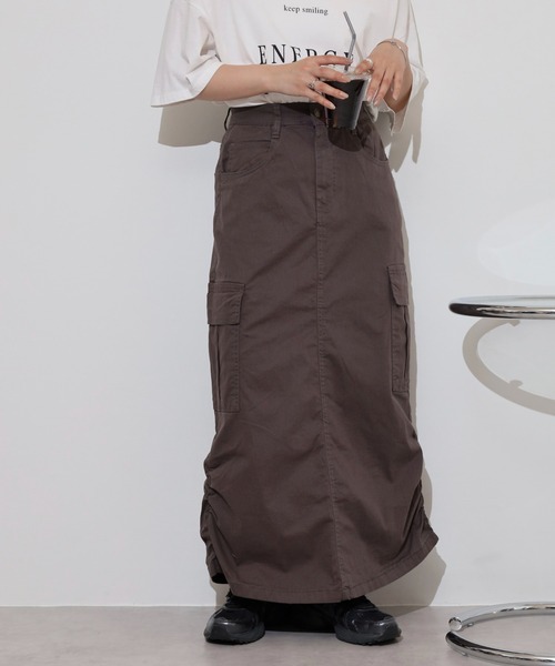 atONE(アットワン)の「ツイルカーゴスカート(スカート・レディース・ブラック/カーキ/チャコールグレー・L/M/LL)」の8枚目の写真