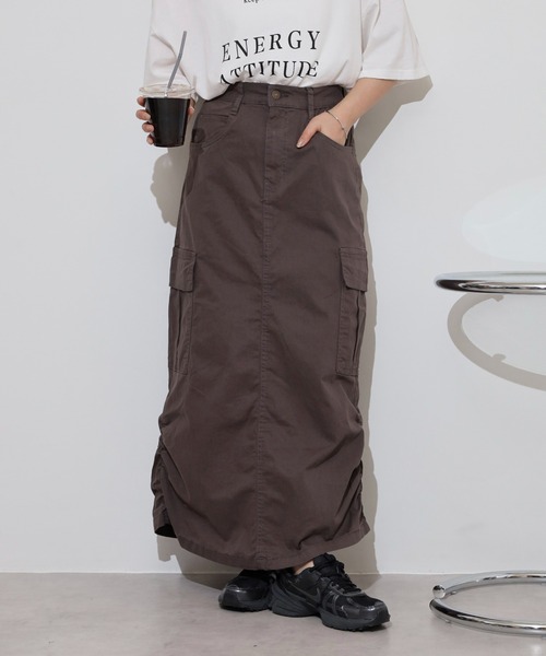 atONE(アットワン)の「ツイルカーゴスカート(スカート・レディース・ブラック/カーキ/チャコールグレー・L/M/LL)」の9枚目の写真