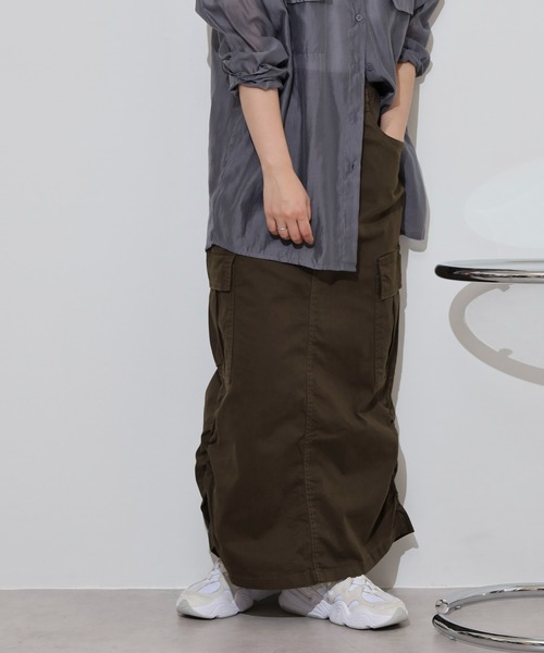 atONE(アットワン)の「ツイルカーゴスカート(スカート・レディース・ブラック/カーキ/チャコールグレー・L/M/LL)」の12枚目の写真