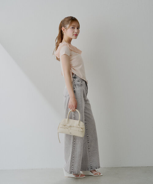 Chico（チコ）の「リボンベルトボストンバッグ（ボストンバッグ・レディース・ブラック/アイボリー/ブラウン/レッド・FREE）」の7枚目の写真