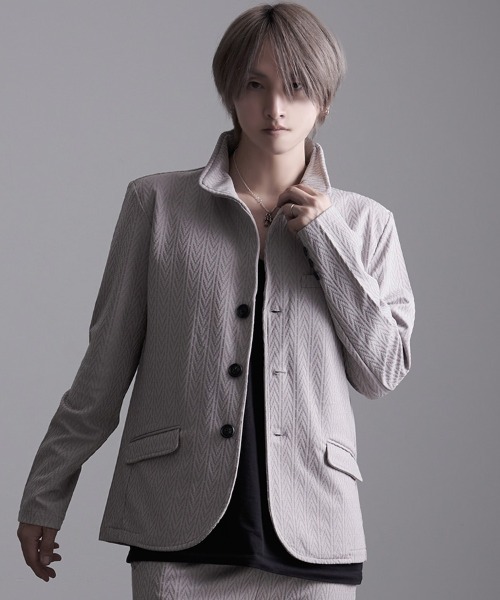 SILVER BULLET(シルバーバレット)の「『CavariA/キャバリア』デジタルヘリンボーンイタリアンJKT(テーラードジャケット・メンズ・グレー/ブラック/ホワイト・L/M/XL)」の3枚目の写真