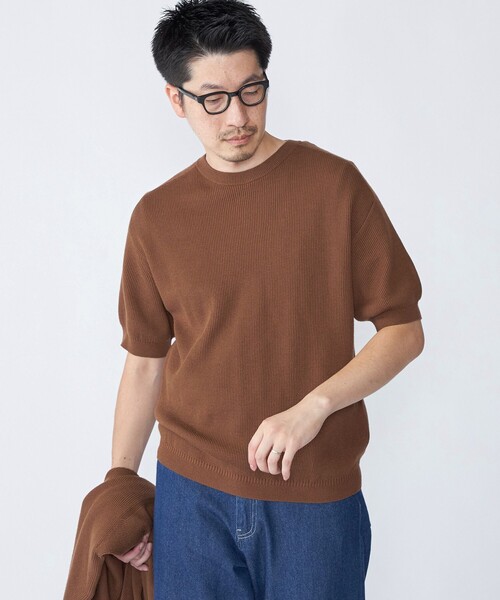 SHIPS(シップス)の「SHIPS: 奥山メリヤス ニット Tシャツ(Tシャツ/カットソー・メンズ・ライトグレー/キャメル/ネイビー・SMALL/MEDIUM/LARGE)」の22枚目の写真