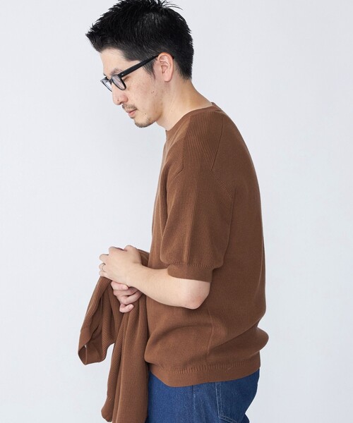 SHIPS(シップス)の「SHIPS: 奥山メリヤス ニット Tシャツ(Tシャツ/カットソー・メンズ・ライトグレー/キャメル/ネイビー・SMALL/MEDIUM/LARGE)」の21枚目の写真