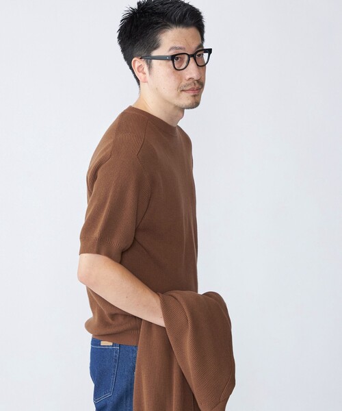 SHIPS(シップス)の「SHIPS: 奥山メリヤス ニット Tシャツ(Tシャツ/カットソー・メンズ・ライトグレー/キャメル/ネイビー・SMALL/MEDIUM/LARGE)」の19枚目の写真