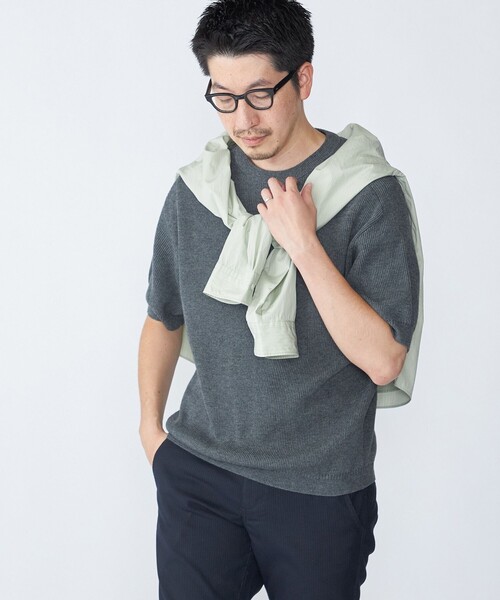 SHIPS(シップス)の「SHIPS: 奥山メリヤス ニット Tシャツ(Tシャツ/カットソー・メンズ・ライトグレー/キャメル/ネイビー・SMALL/MEDIUM/LARGE)」の18枚目の写真