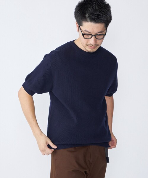 SHIPS(シップス)の「SHIPS: 奥山メリヤス ニット Tシャツ(Tシャツ/カットソー・メンズ・ライトグレー/キャメル/ネイビー・SMALL/MEDIUM/LARGE)」の17枚目の写真
