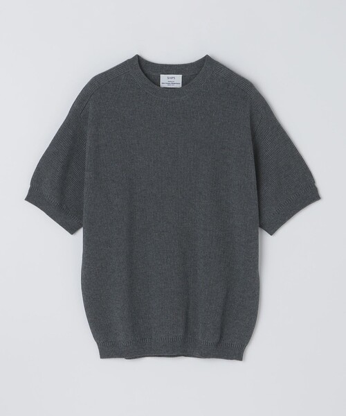 SHIPS(シップス)の「SHIPS: 奥山メリヤス ニット Tシャツ(Tシャツ/カットソー・メンズ・ライトグレー/キャメル/ネイビー・SMALL/MEDIUM/LARGE)」の7枚目の写真