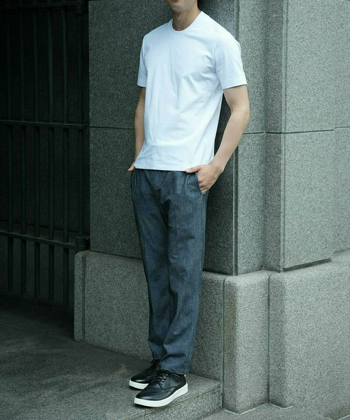 MEN'S BIGI(メンズビギ)の「【ACTIVE TAILOR/アクティブテイラー】シルケットスムースクルーネックTシャツ<接触冷感 / UVカット>(Tシャツ/カットソー・メンズ・グレー/ブラック/ホワイト/ネイビー・02/03/04/01)」の5枚目の写真