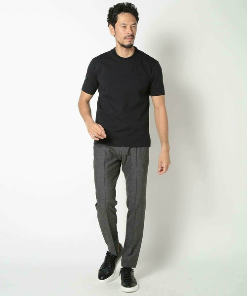 MEN'S BIGI(メンズビギ)の「【ACTIVE TAILOR/アクティブテイラー】シルケットスムースクルーネックTシャツ<接触冷感 / UVカット>(Tシャツ/カットソー・メンズ・グレー/ブラック/ホワイト/ネイビー・02/03/04/01)」の8枚目の写真