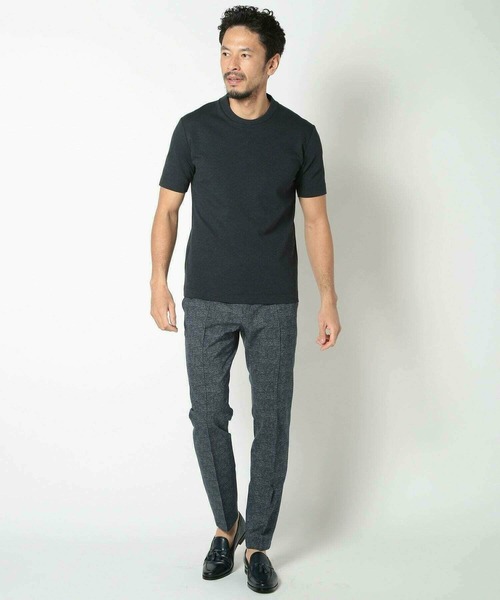 MEN'S BIGI(メンズビギ)の「【ACTIVE TAILOR/アクティブテイラー】シルケットスムースクルーネックTシャツ<接触冷感 / UVカット>(Tシャツ/カットソー・メンズ・グレー/ブラック/ホワイト/ネイビー・02/03/04/01)」の9枚目の写真