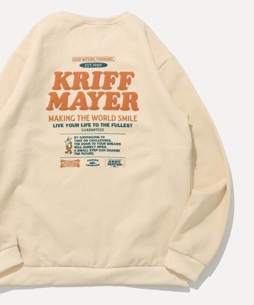 KRIFF MAYER Kid's Collection(クリフメイヤーキッズコレクション)の「【伸縮性・あたたかい】裏起毛クルー(クリフラビット)(スウェット・キッズ・レッド/ブラウン/ナチュラル/チャコール/カラフル・140/160/150/130/120/170)」の4枚目の写真