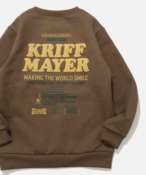 KRIFF MAYER Kid's Collection(クリフメイヤーキッズコレクション)の「【伸縮性・あたたかい】裏起毛クルー(クリフラビット)(スウェット・キッズ・レッド/ブラウン/ナチュラル/チャコール/カラフル・140/160/150/130/120/170)」の3枚目の写真