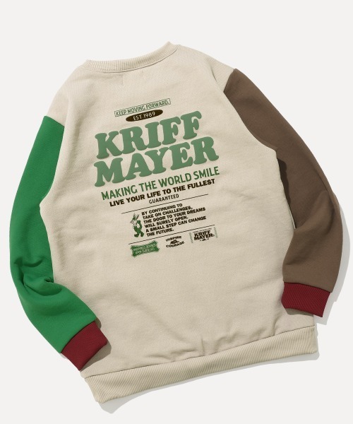 KRIFF MAYER Kid's Collection(クリフメイヤーキッズコレクション)の「【伸縮性・あたたかい】裏起毛クルー(クリフラビット)(スウェット・キッズ・レッド/ブラウン/ナチュラル/チャコール/カラフル・140/160/150/130/120/170)」の5枚目の写真